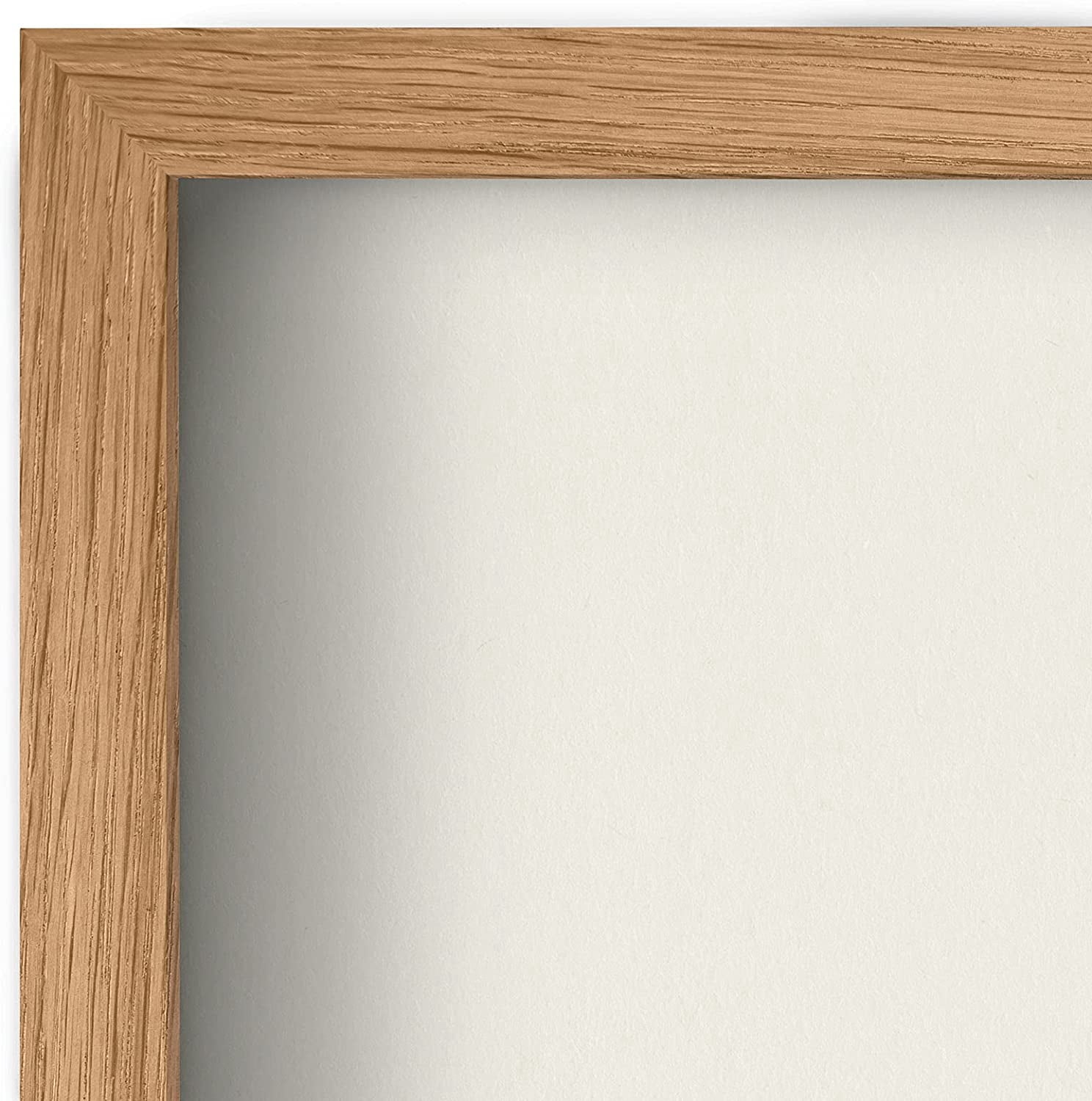 Americanflat 11x11 Shadow Box Frame in Oak with Soft Linen Back - Composite Wood with Polished Glass for Wall and Tabletop