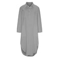 thumbnail image 5 of SDNall Linen Dresses for Women 2024 Fashion Solid Long Sleeve Pockets Turn Down Collar Dresses Vacation Dresses (Gray, Sizes S-XXL), 5 of 9
