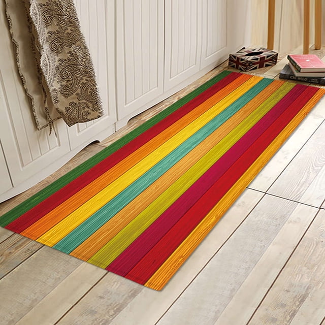 Affordablo Clearance Sale Strip Washable Runner Rug Ultra Soft Non-Slip Vintage Boho Hallway Kitchen Runner Rug Floor Carpet Traditional Area Rug for Entryway, Bedroom, Kitchen, Bathroom 16x48IN