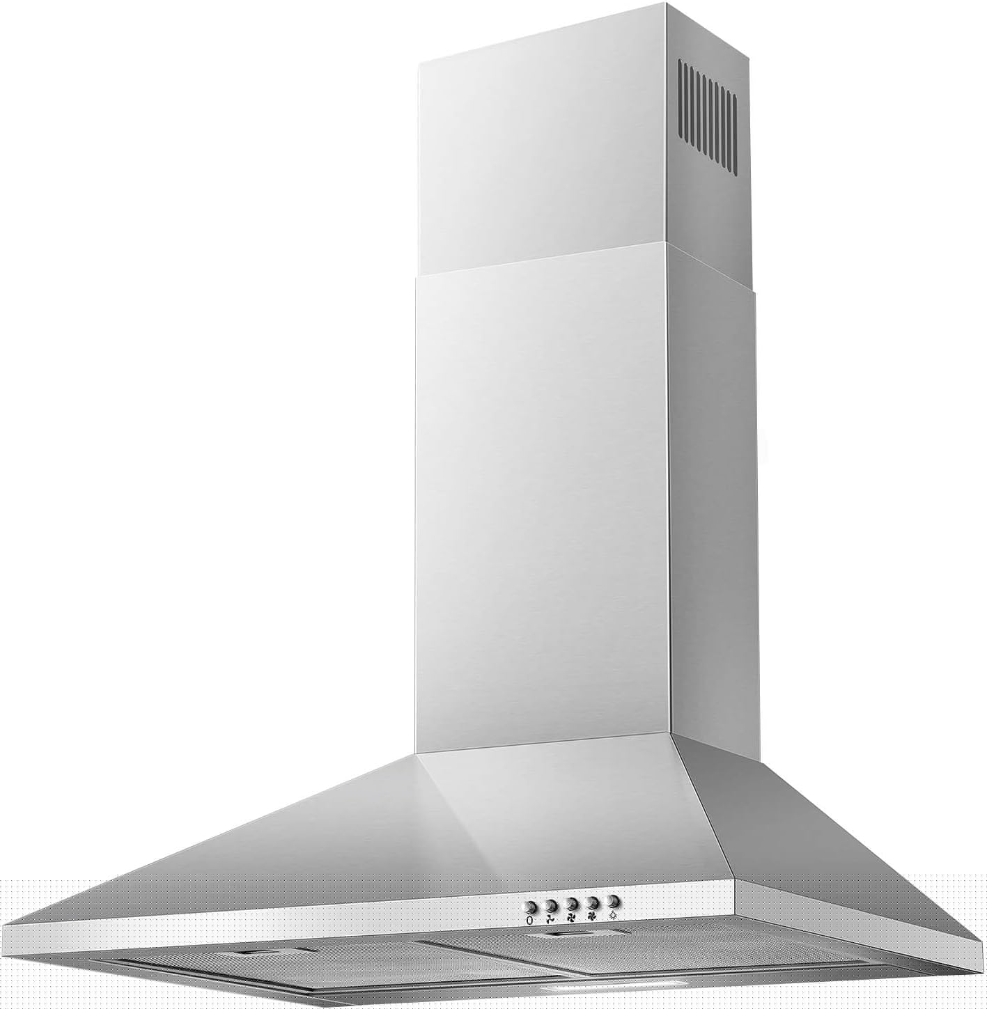 Joeaonz Wall Mount Range Hood 450 CFM Stainless Steel Convertible Ducted/Ductless with Task Light & 3-Speed Fan