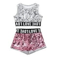 thumbnail image 4 of inhzoy Girls Sequins Dance Outfit Crop Top Short Modern Hip Hop Jazz Street Dancewear Silver 7-8, 4 of 5
