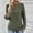Army Green, variant on AXXD Gray Basic T-Shirts for Women Summer 2024 Loose Trendy Button Round-Neck Long Sleeve Casual T-shirt Top Solid Blouse