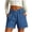 Blue#womens casual denim shorts, variant on Women Bermuda Jean Shorts Wide Leg Stretchy Summer Beach Shorts Elastic High Waisted Button Loose Jorts Dark Blue,XXL