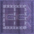 thumbnail image 1 of Ahgly Company Machine Washable Indoor Square Southwestern Blue Country Area Rugs, 5' Square, 1 of 4