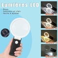 thumbnail image 5 of Loupe 90mm 10x 25x Avec Lumire Et Support, Loupe Lumineuse Led Portable Debout, Loupe De Lecture Pliante Avec Pour Les Seniors Lire, Poin, 5 of 5