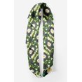 thumbnail image 2 of Bimba Gray Square & Arabian Jasmine Floral Printed Pure Silk Scarf Neck Wrap Summer Hair Bandanas For Women 40 x 80 Inches, 2 of 6