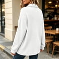 thumbnail image 5 of Womens Waffle Knit Long Sleeve Collared Golf Shirt Oversized Pullover Slouchy Sweatshirt Casual Fall Clothing for Daily Wear Travel, White, M, 5 of 9