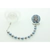 Teddy Bear with Simulated Pearls Pacifier Clip