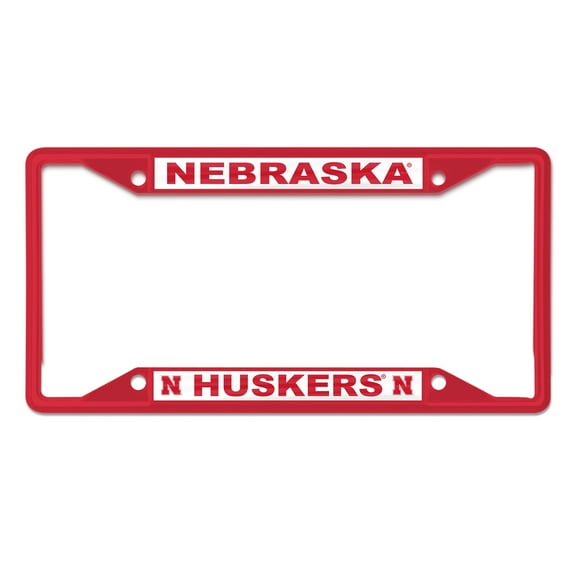 NCAA Nebraska Team Colored Small Over Small License Plate Frame