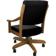 thumbnail image 2 of Leather Casa Solid Wood Dining Caster Chair - Black on Honey Frame, 2 of 3