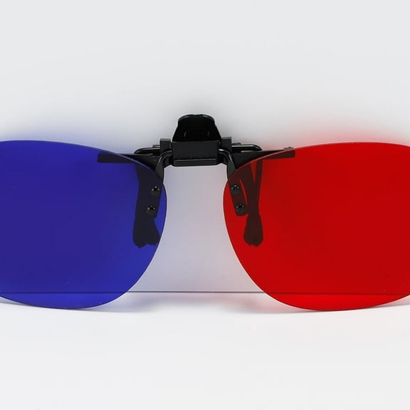 Red Blue 3D Clip on Glasses for 3D TV Cinema Films DVD Viewing Home Movies (Without Glass Frame)