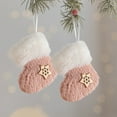 thumbnail image 2 of yulier 2 Pcs Mini Plush Christmas Stockings, 3.93 Inch Cute Little Xmas Stockings Hanging Ornaments Christmas Tree Decorations, Small Christmas Stockings Pendants, Pink, 2 of 6