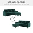 DHP Cooper Reversible Sectional Sofa, Green Velvet