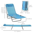 thumbnail image 3 of Outsunny 2-Piece Folding Reclining Lounge Chairs - Set of 2, Blue, 3 of 10