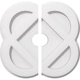 thumbnail image 2 of Ekena Millwork CMP12CE2-02000 12 in. OD x 2 in. ID Square Charlotte Architectural Grade PVC Contemporary Ceiling Medallion - 2 Piece, 2 of 4