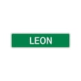thumbnail image 1 of Leon Boys Children Name Letter Printed Wall Plaque Decoration Label Indoor Outdoor Aluminum Sign 4"x13.5", 1 of 1