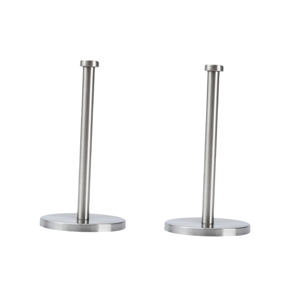 Masteelf 2 pcs  Stainless Steel Upright Paper Towel Holder Stand for Home Kitchen Countertop Table (Flat Top)