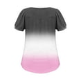 thumbnail image 6 of Hot Pink Teen Girls Pleated Plain Tshirts Gradient Loose Fit Tee Tops for Women Short Sleeve Crew Neck Brunch Summer Fall Tee Shirt 2025 Clothing XXL, 6 of 7