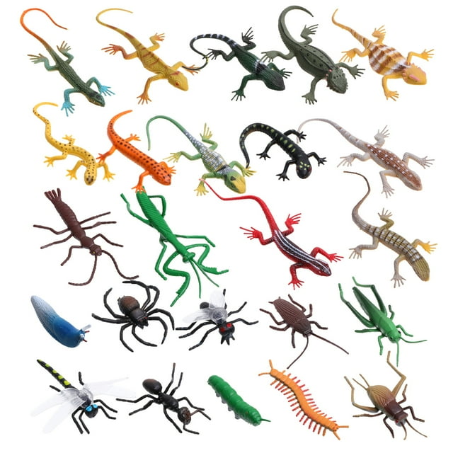 24pcs Plastic Lizards Toy Artificial Insect Reptile Lizard Educational Toys