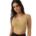 thumbnail image 4 of Seamless V-Neck Bra with Back Closure 9178,Sand,One Size, 4 of 8