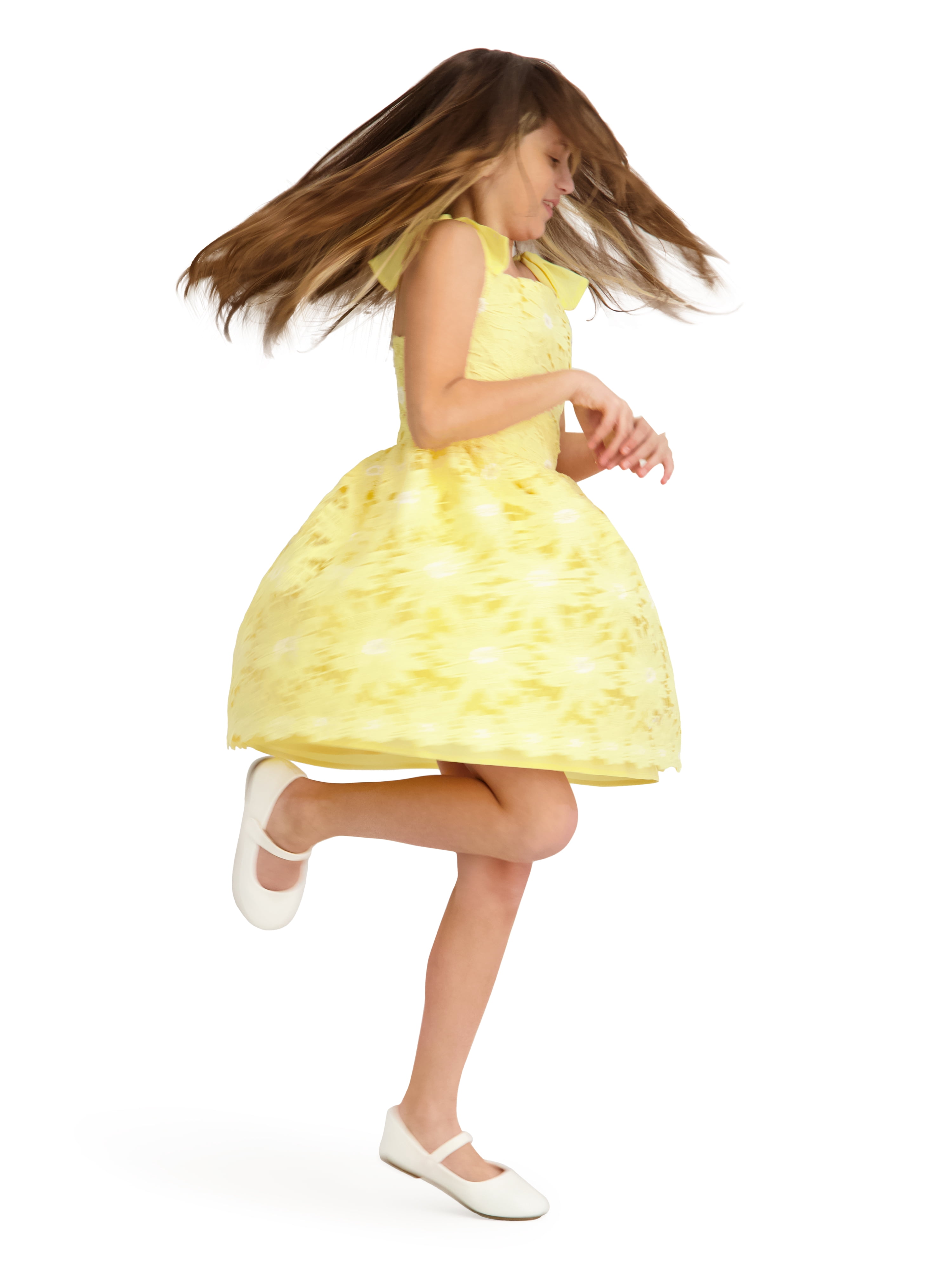 Kensie Girl Bow Strap Embroidered Heavy Lace Dress, Sizes 4-16
