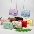 thumbnail image 2 of Women Quilted Purse Lattice Clutch Crossbody Shoulder Bag with Chain Strap Leather，Type B Rice White Gold Chain Large, 2 of 6