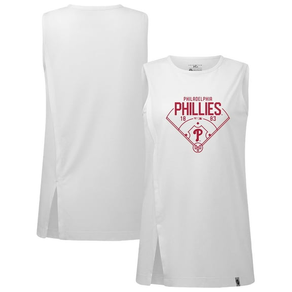 Women's Levelwear White Philadelphia Phillies Influx Home Field Tank Top