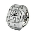 thumbnail image 2 of Opvise Alloy Ring Watch Elastic Stainless Steel Band Square Dial Men Women Couple Watch Finger Ring Birthday Gift Fashion Accessories, 2 of 8