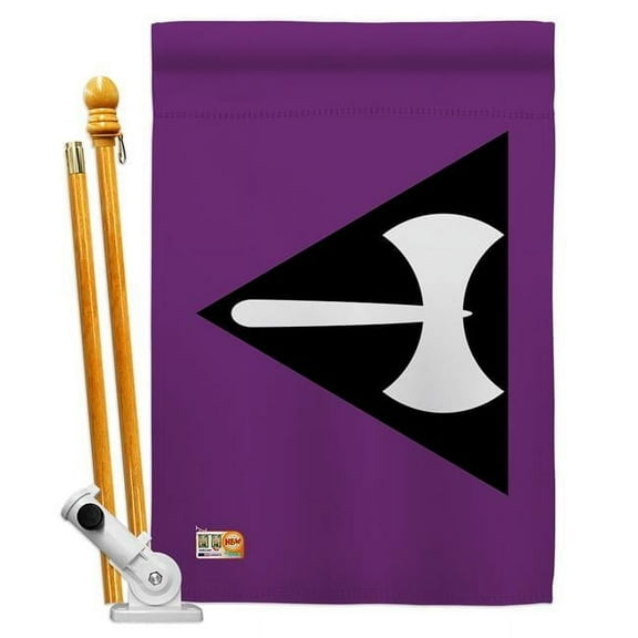 Americana Home & Garden AA-ST-HS-148012-IP-BO-D-US18-AG 28 x 40 in. Labrys Pride Inspirational Support Impressions Decorative Vertical Double Sided House Flag Set & Pole Bracket Hardware Flag Set