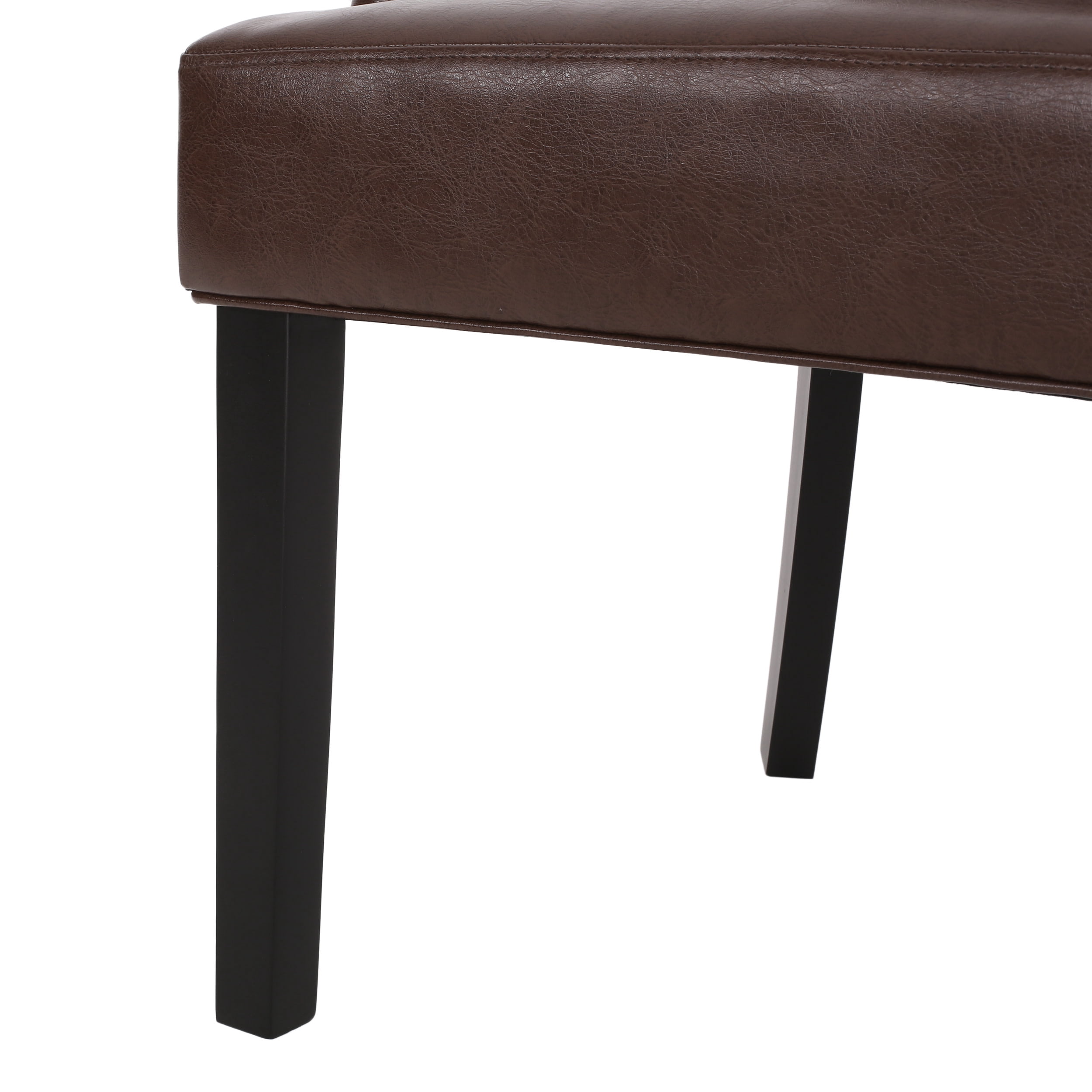 Noble House Will Contemporary Faux Leather Dining Chairs, Set of 6, Dark Brown