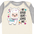 thumbnail image 4 of Inktastic My Great Aunt Loves Me- cute and happy llama Boys or Girls Long Sleeve Baby Bodysuit, 4 of 5
