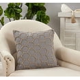 thumbnail image 4 of Fennco Styles Dori Embroidered Cotton Decorative Throw Pillow 18" W x 18" L - Grey Textured Accent Cushion for Home, Couch, Living Room and Office Décor, 4 of 4