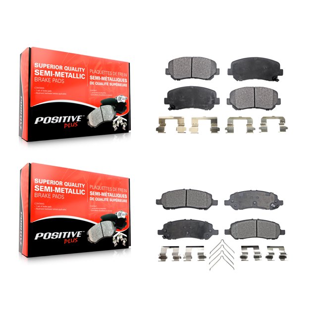Positive Plus Front Rear Semi-Metallic Brake Pads Kit for Car 2013-2016 Dodge Dart KPF-100241