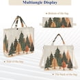 thumbnail image 6 of FORMRS Womens Corduroy Tote Bag Crossbody Shoulder Handbag with Pocket, Brown Christmas Trees, 6 of 7