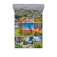 thumbnail image 2 of Summer Bedding Set with Sheet & Covers, Collage with Summer Scenery Majestic Mountains Waterfalls High Lands Environment, Printed Bedroom Decor 2 Shams, 4 Sizes, Multicolor, by Ambesonne, 2 of 3