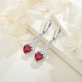 thumbnail image 5 of FJ Infinity Celtic Knot Dangle Drop Earrings Irish Leverback Ruby Earrings 925 Sterling Silver Heart July Birthstone Earrings Good Luck Jewelry Gifts for Women, 5 of 8