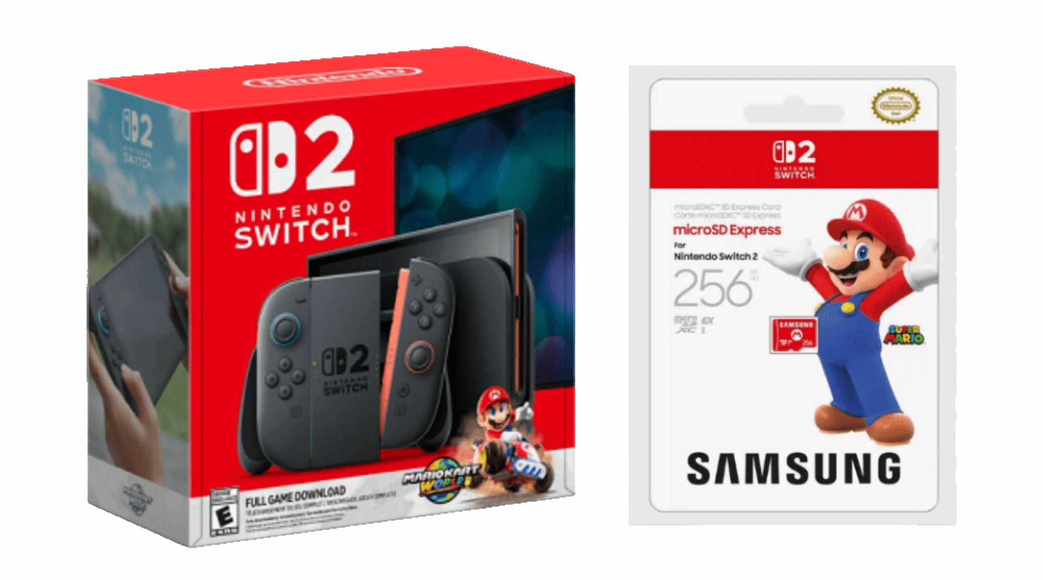 Nintendo Switch 2 + Mario Kart World Bundle + Samsung 256GB microSD Express Card!