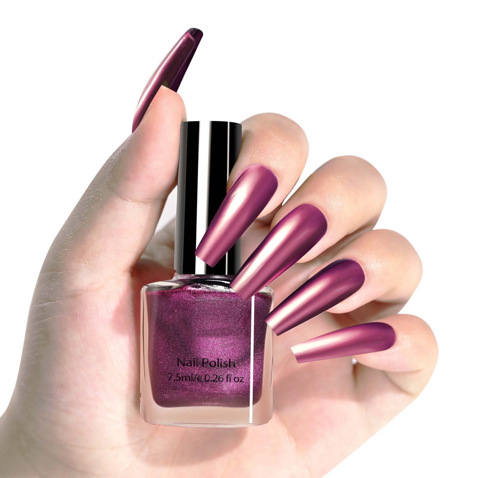 Tarmeek Color-changing Nail Polish Colorful Color Nail Pol 1.2 inch Odorless Lightweight Easy to Clean Color-changing Nail Polish Colorful Great for Spring and Daily Life Gift for Women