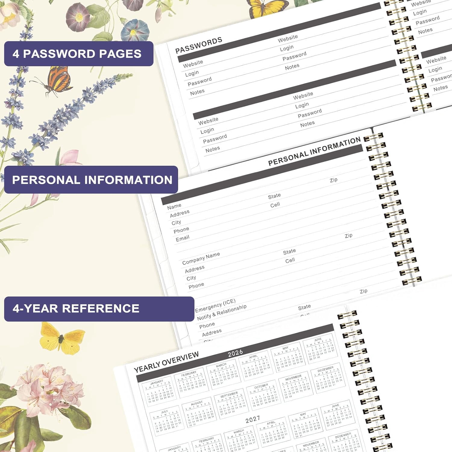Monthly Planner 2026 To 2029, 3 Year Calendar Planner, July 2026 To June 2029, 8.5 x 11 Inch Large Format, Monthly Layout, Tabs and Pocket