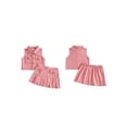 thumbnail image 2 of BemeyourBBs Western Toddler Baby Girls Cowgirl Clothes Infant Baby Girl Summer Denim Outfit Solid Color Sleeveless Denim Tank Jacket Tops With Ruffle Jeans Pleated Skirt Set, 2 of 9