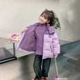 thumbnail image 2 of Abrigos de invierno Kuromi Sanrioed Anime Y2K para niñas y niños, chaqueta de moda morada, abrigo de plumas, ropa Kawaii, ropa para niños, regalo de Navidad, 2 of 5