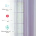 thumbnail image 3 of THD Vicky Semi Sheer Voile Window Curtain Grommet Top Panels for Bedroom & Living Room - Set of 2 (Light Purple Lilac, 54 W x 84 L per panel), 3 of 5