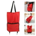 thumbnail image 3 of HOOWIFFY Oxford Cloth Rolling Tote Bag with Wheels and Handle - Lightweight Foldable Shopping Cart for Groceries, 3 of 5