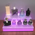 thumbnail image 4 of YMVV 12 Inch Clear Acrylic Shelf for Perfume Organizer with LED Light, Large 2 Tier Cologne Organizer Tiered Riser Display Stand,Acrylic Display for Decoration, 4 of 7
