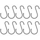 thumbnail image 2 of Black Iron S Shape Hooks for Hanging Use and Sturdy Suitable for Small Tableware 10Pcs, 2 of 5