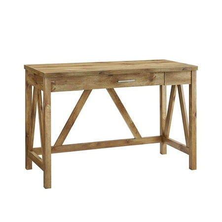 Walker Edison Furniture DW46AFBW 46 in. Rustic Farmhouse Wood Computer Desk  Barnwood