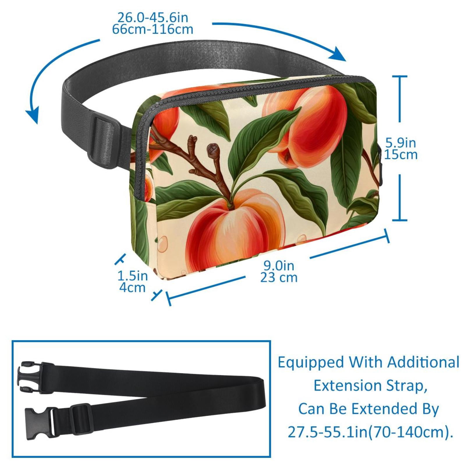 Peaches Lightweight Adjustable Crossbody Fanny Sling Bag with Extension Strap Unisex