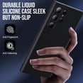 thumbnail image 4 of for Samsung Galaxy S23 Ultra Case, Thin Liquid Silicone Case,Shockproof,Slim Thin Phone Case for Samsung Galaxy S23 Ultra,Full Body Screen Camera Protective Cover-Black 2-sam s23u-01, 4 of 14