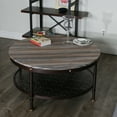 thumbnail image 3 of Elegant Big Round Wood/Metal Coffee Table Davee Round Wood and Metal Coffee Table - dia 36 in, 3 of 5