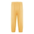 thumbnail image 2 of Zaldita Boys Girls Elastic Harem Bloomer Pants Pull-on Trousers Loose Jogger Leggings Yellow 5-6, 2 of 6